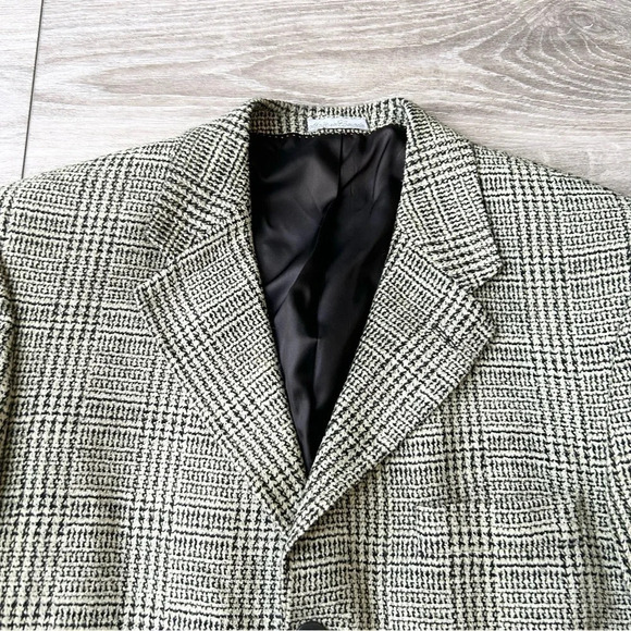 Vintage Bellissimo Hill Wool Blend Plaid Blazer Union Made in Canada - Picture 4 of 16